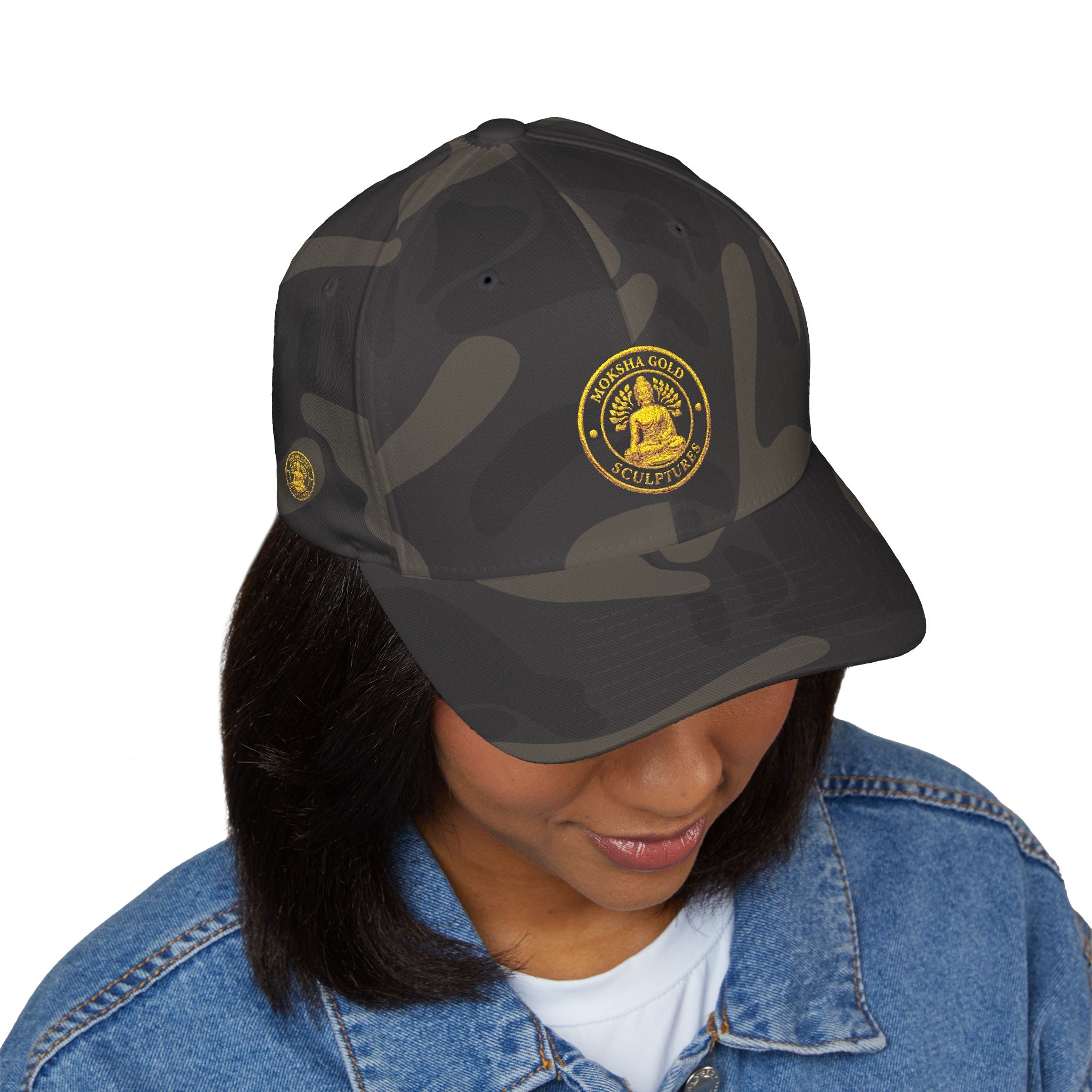 Embroidered Gold Buddha Seal Cap