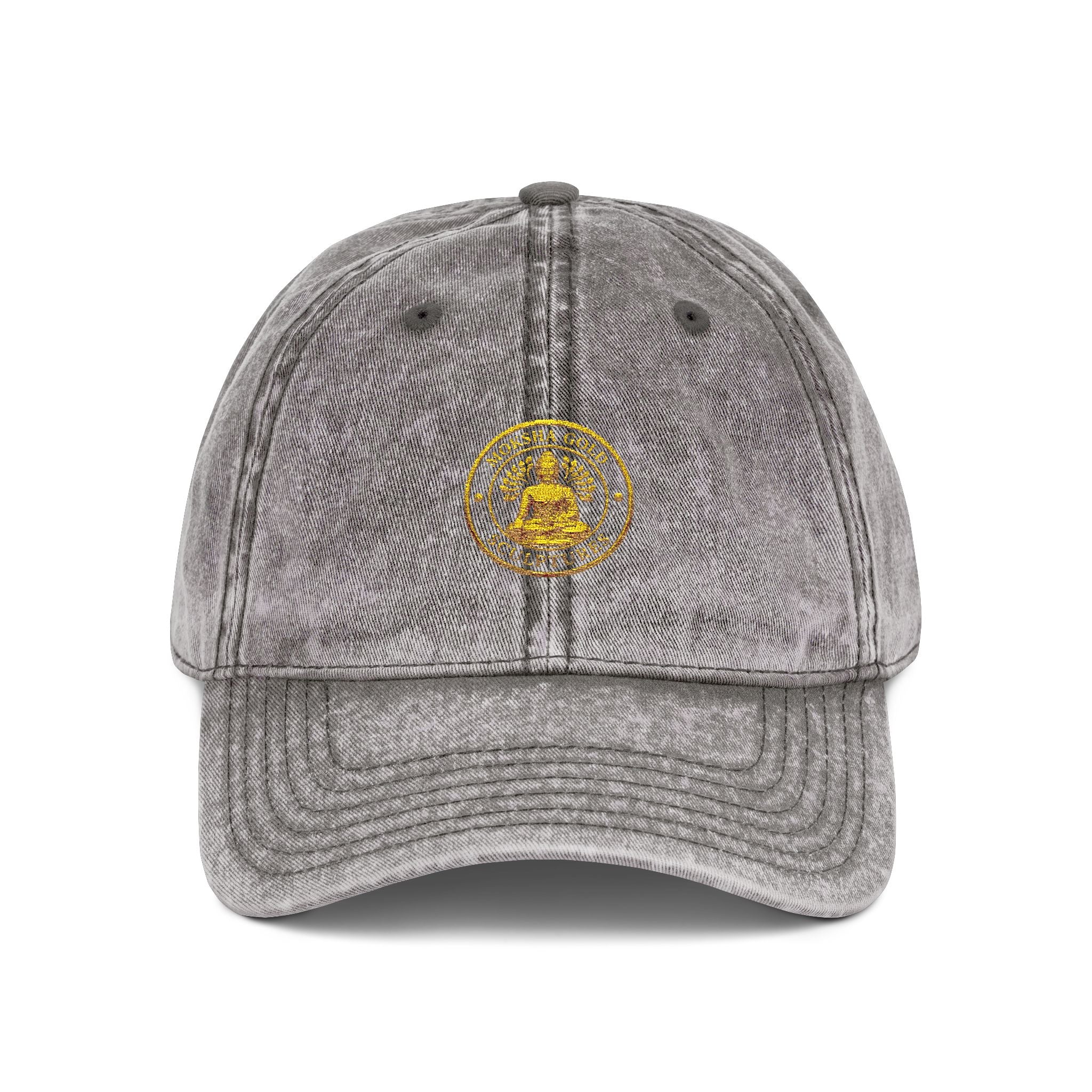 Vintage Embroidered Cap – Gold Seal Logo Hat