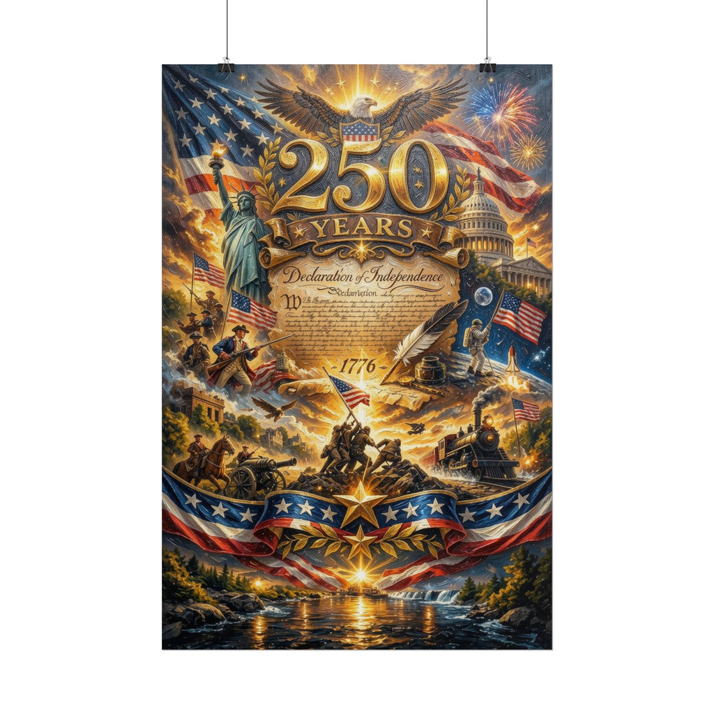 Patriotic 250 Years Declaration of Independence Poster