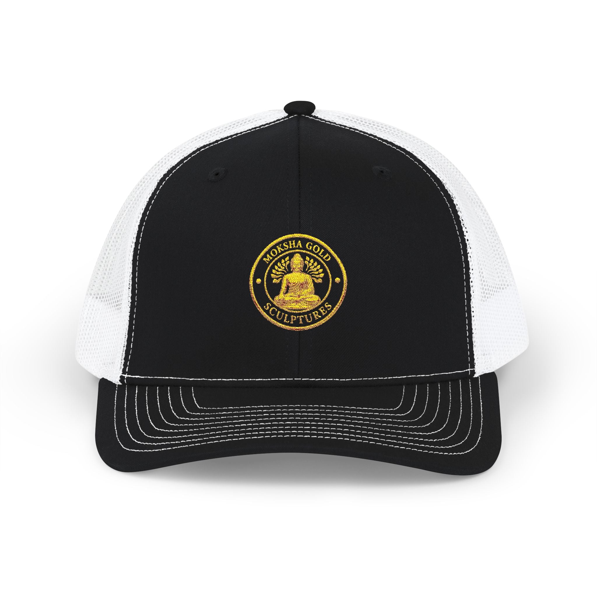 Embroidered Trucker Cap — Gold Seal Logo Snapback