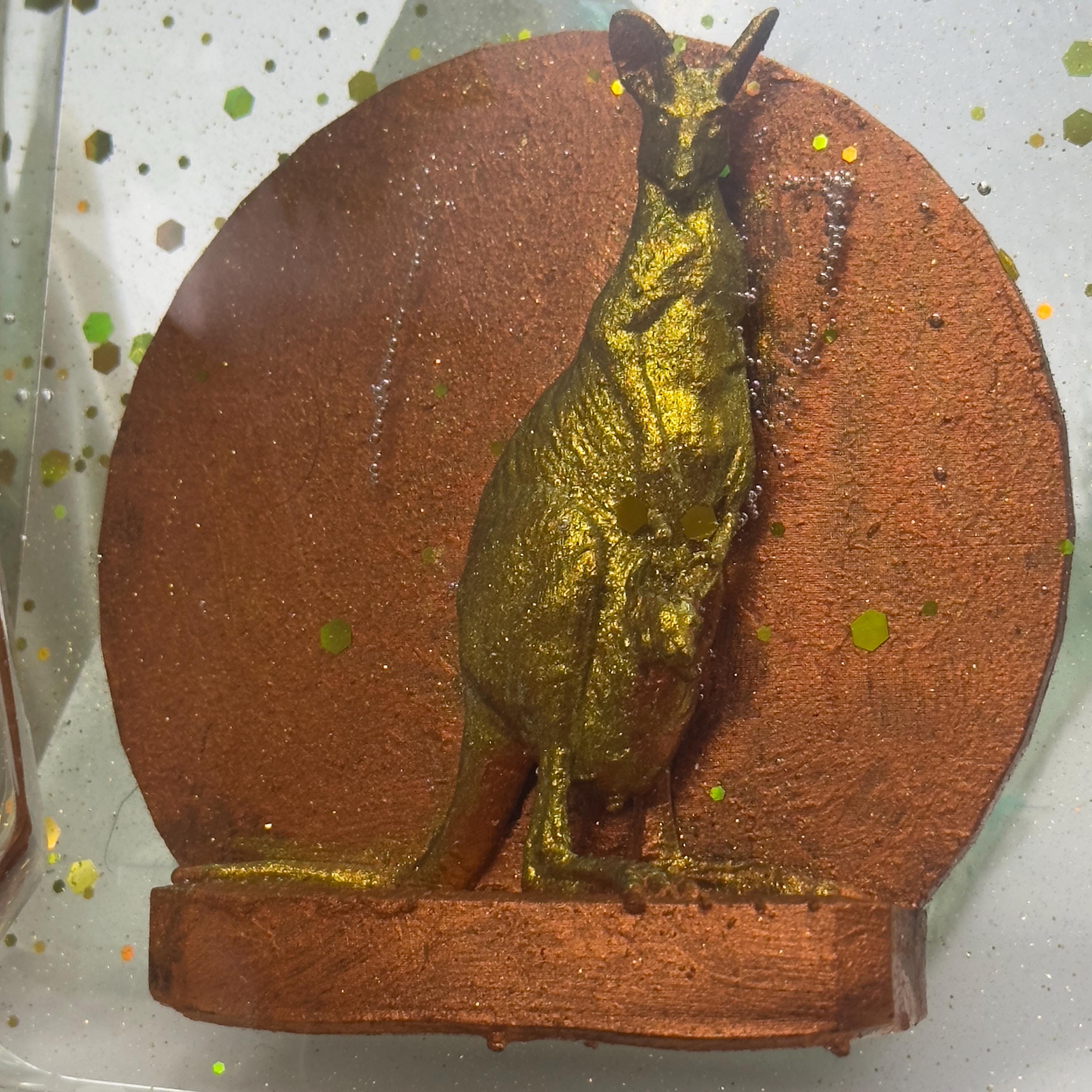 Kangaroo with Joey Resin Coaster – Australian Wildlife Gift