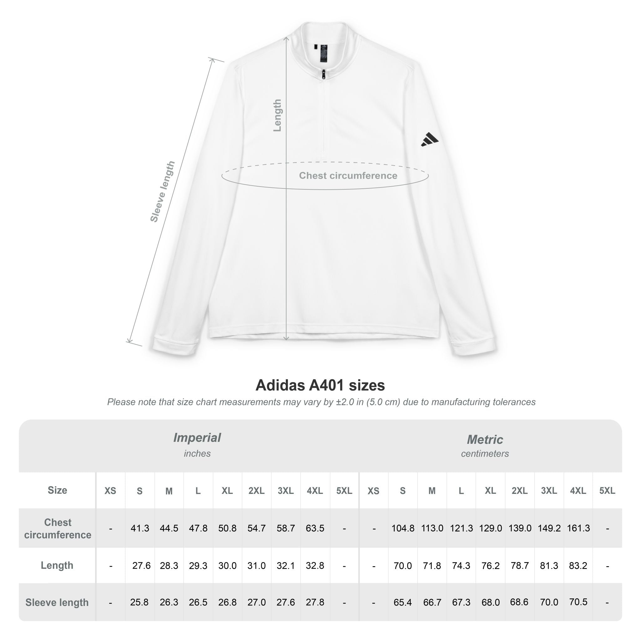 Embroidered adidas Quarter-Zip Pullover — White Performance Jacket with Crest