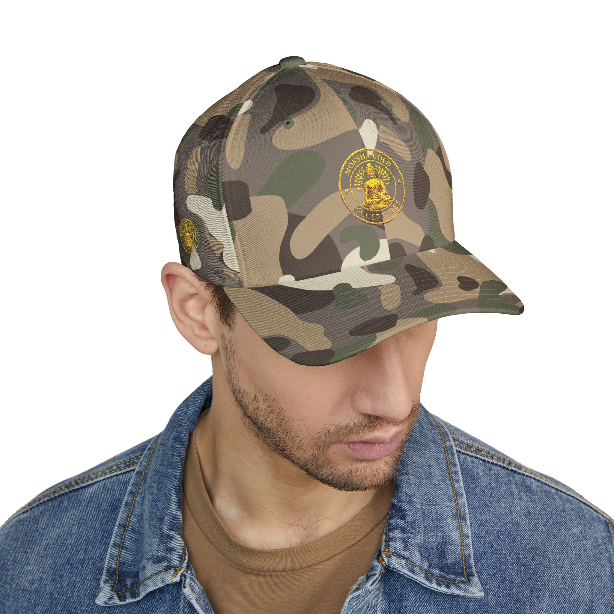 Embroidered Gold Buddha Seal Cap