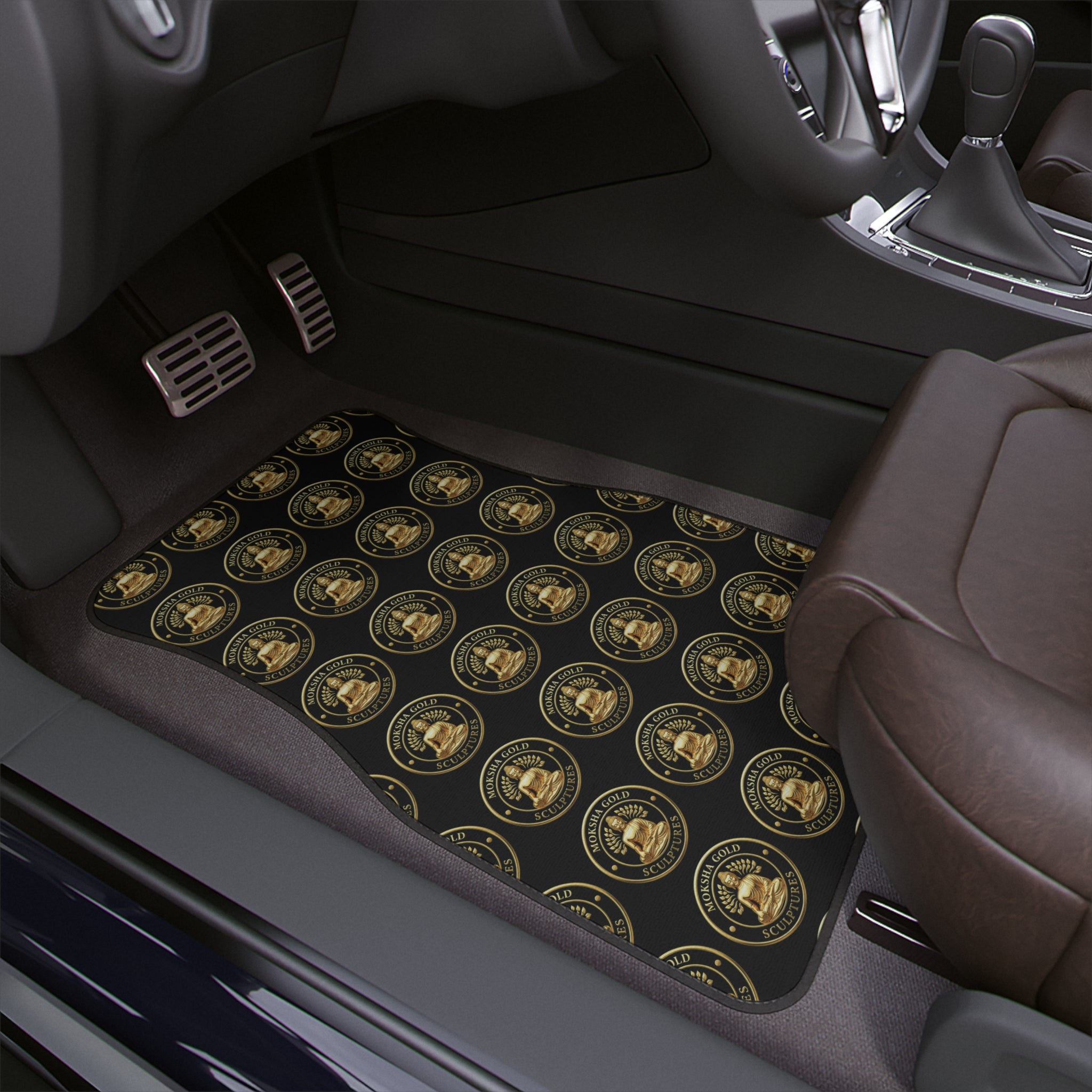 Buddha Seal Car Floor Mat — Luxury Gold Patterned Auto Mat (1pc)