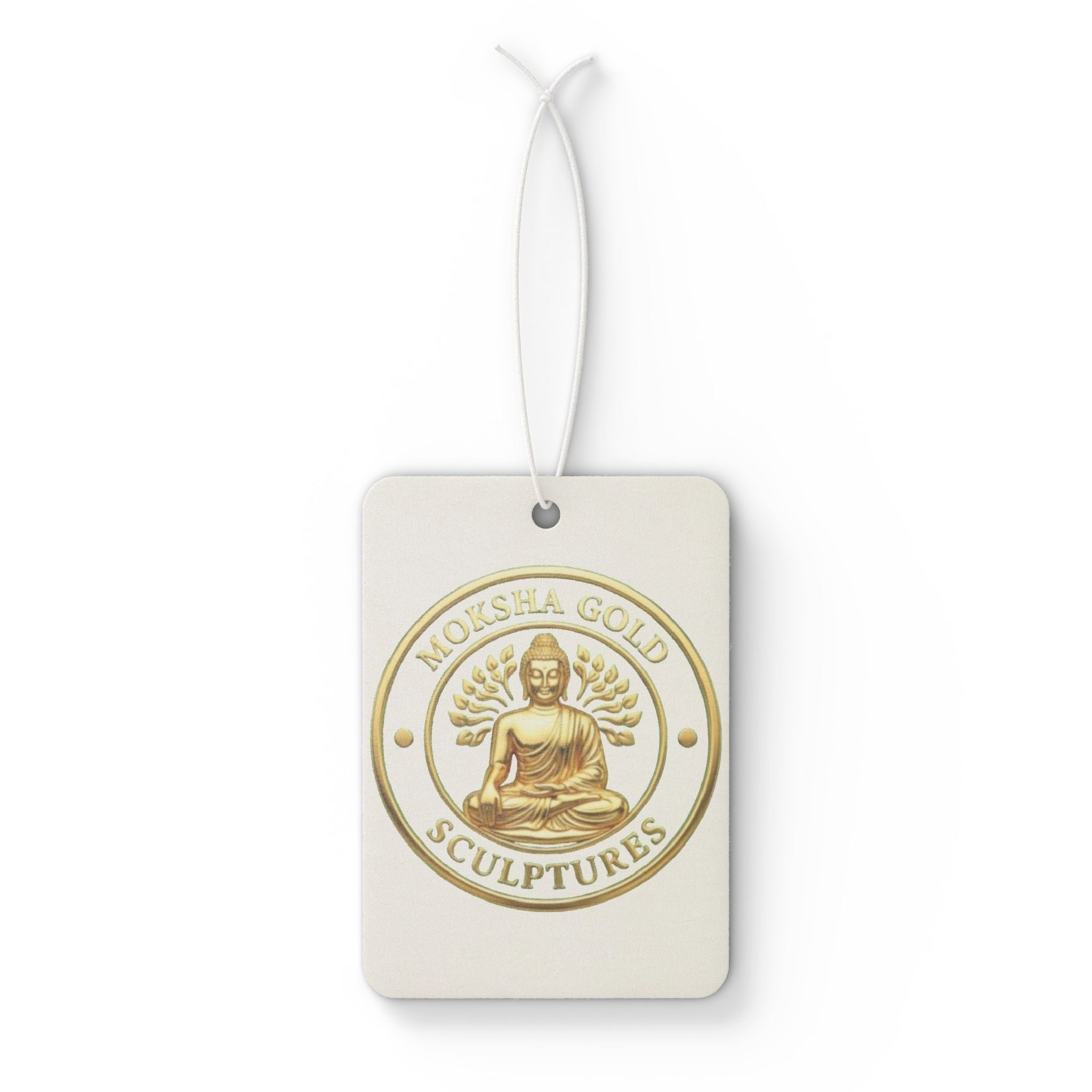 Buddha Logo Car Air Freshener — Gold Medallion Aromatic Ornament