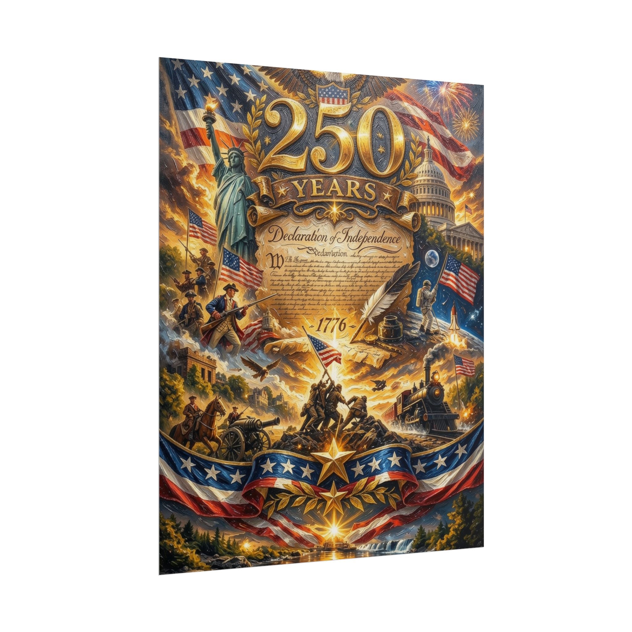 Patriotic 250 Years Declaration of Independence Poster