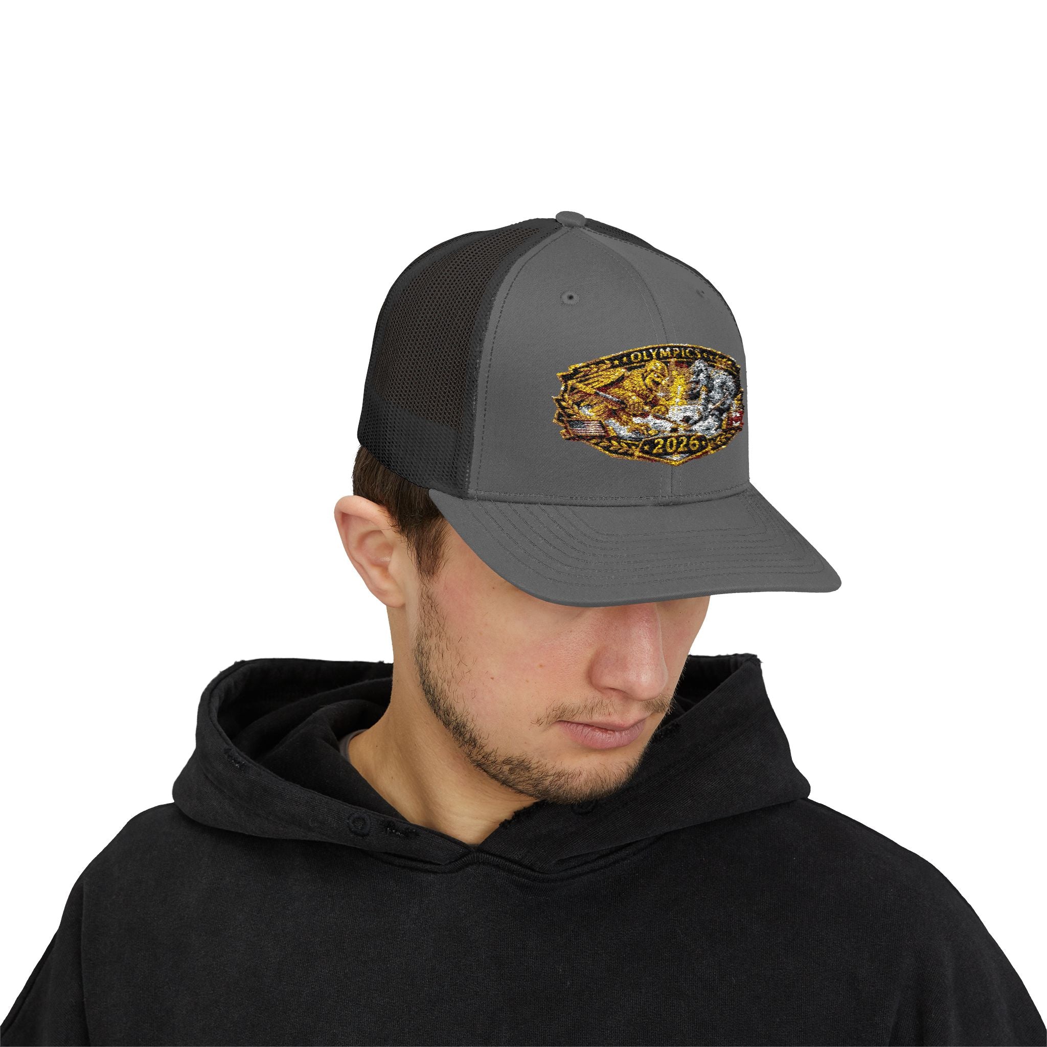 2026 Gold Rush Bear Patch Snapback Trucker Hat