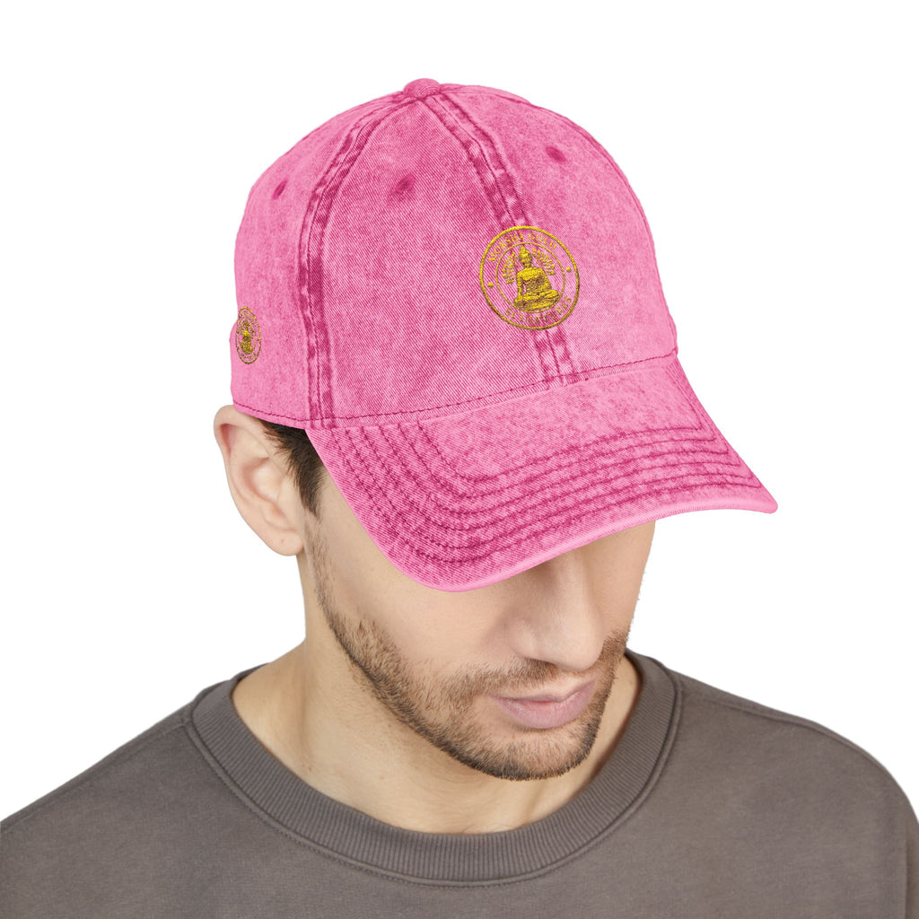 Vintage Embroidered Cap – Gold Seal Logo Hat