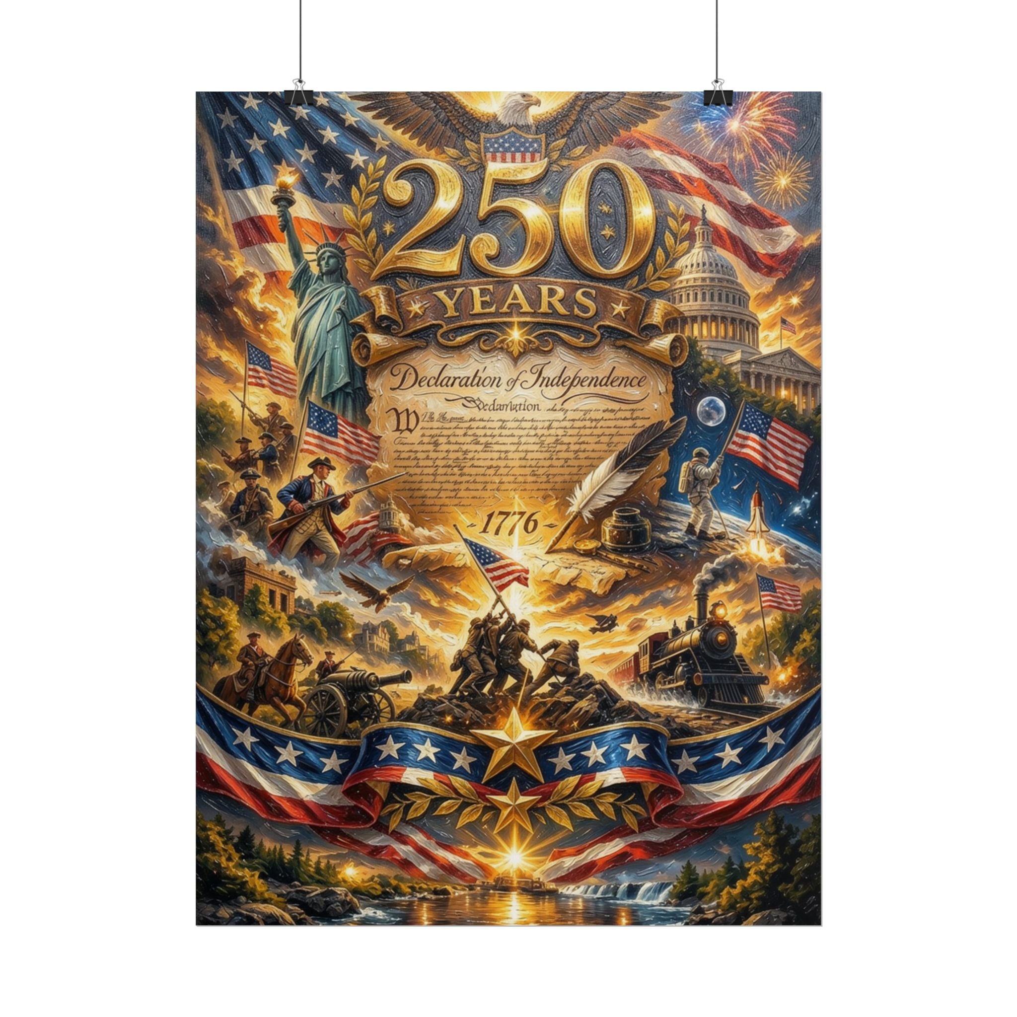 Patriotic 250 Years Declaration of Independence Poster
