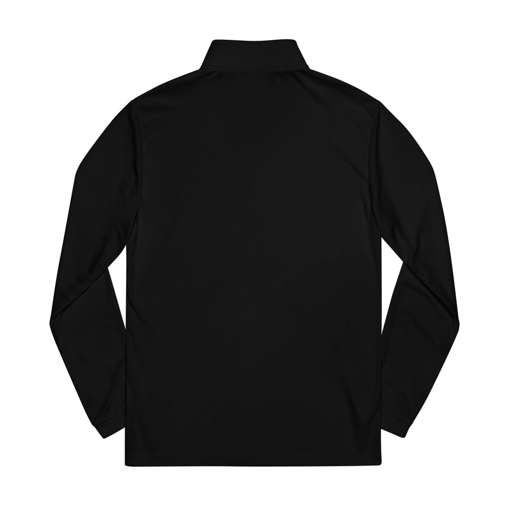 Embroidered adidas Quarter-Zip Pullover — White Performance Jacket with Crest