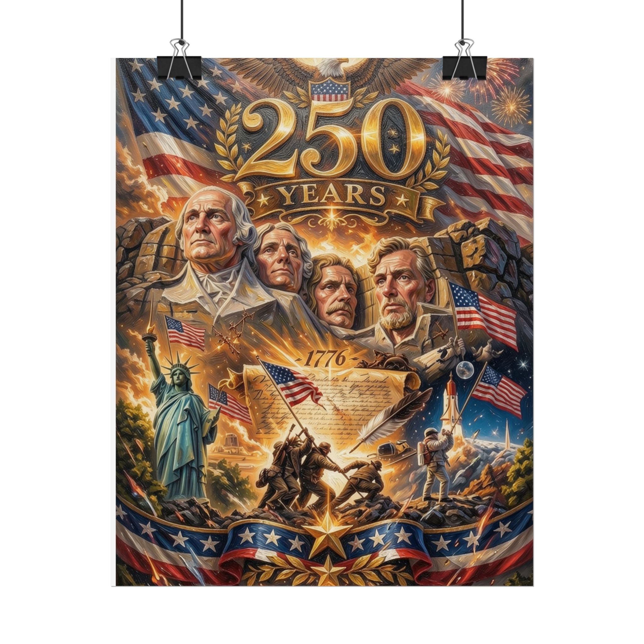 Patriotic 250 Years Declaration of Independence Poster