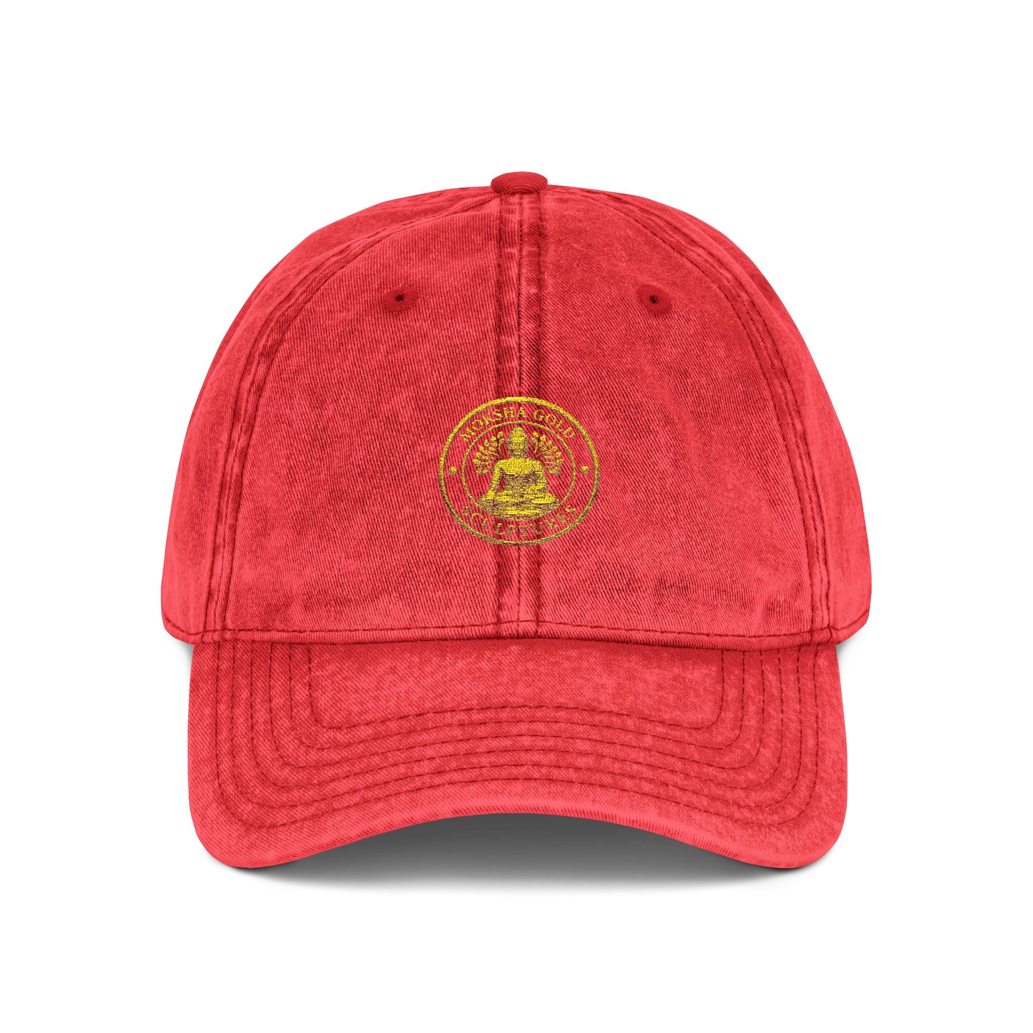 Vintage Embroidered Cap – Gold Seal Logo Hat