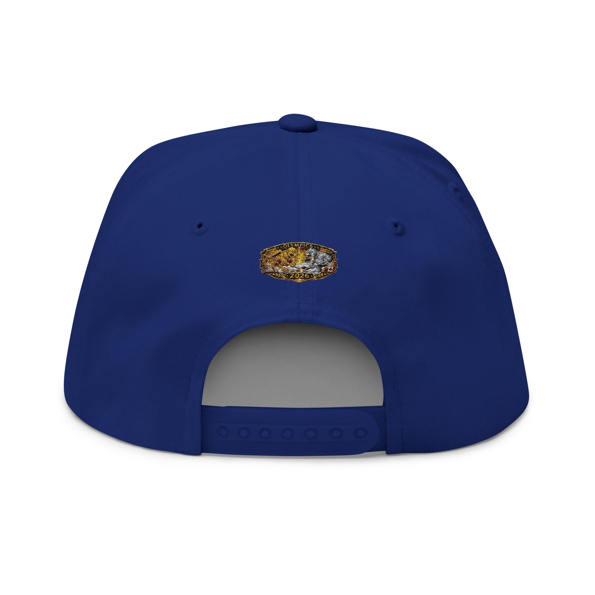 Embroidered 2020 Olympics Flat Bill Cap — Gold Laurel Athlete Patch