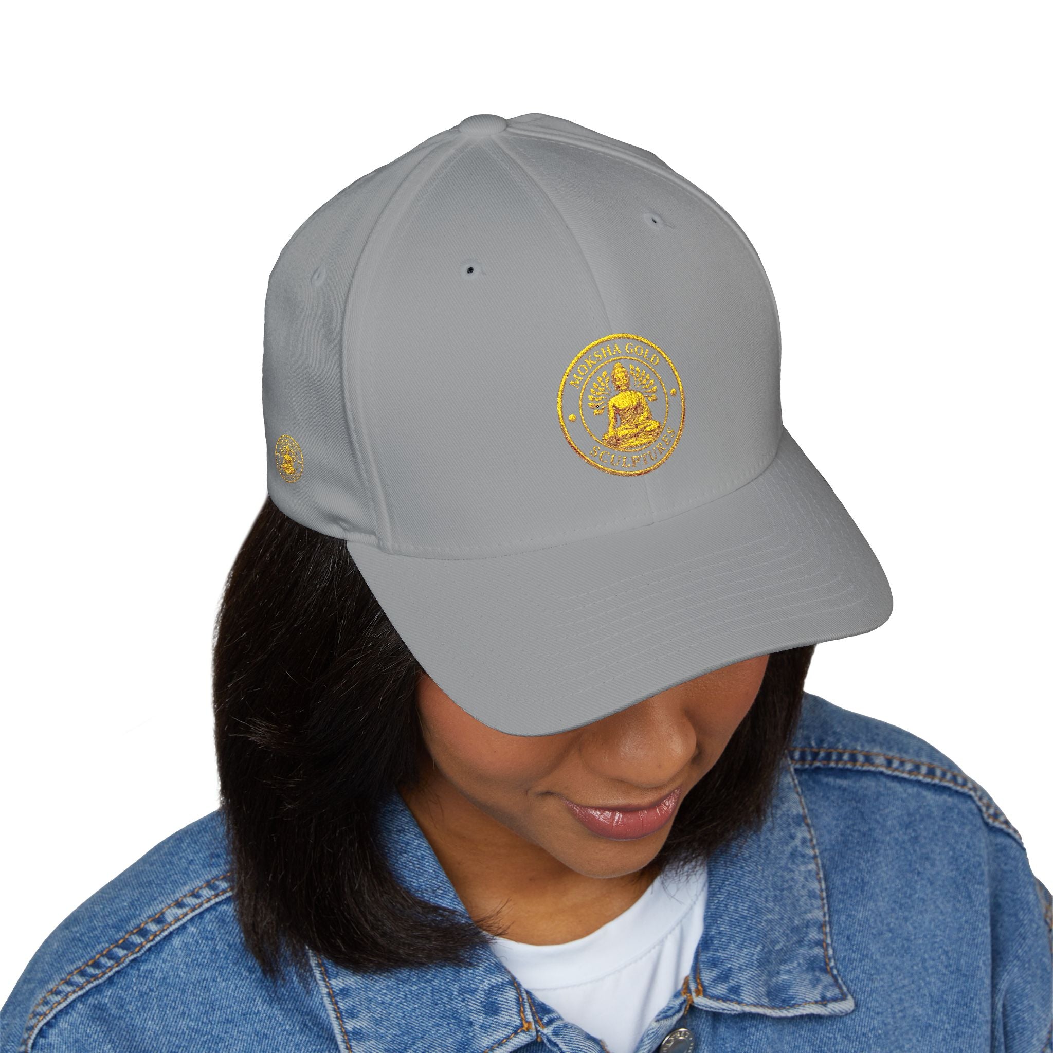 Embroidered Gold Buddha Seal Cap