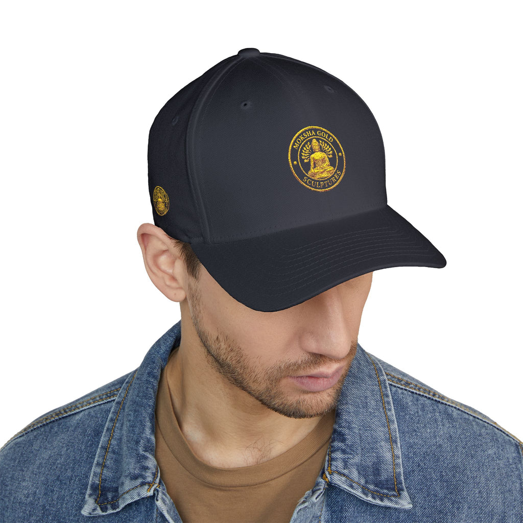 Embroidered Gold Buddha Seal Cap