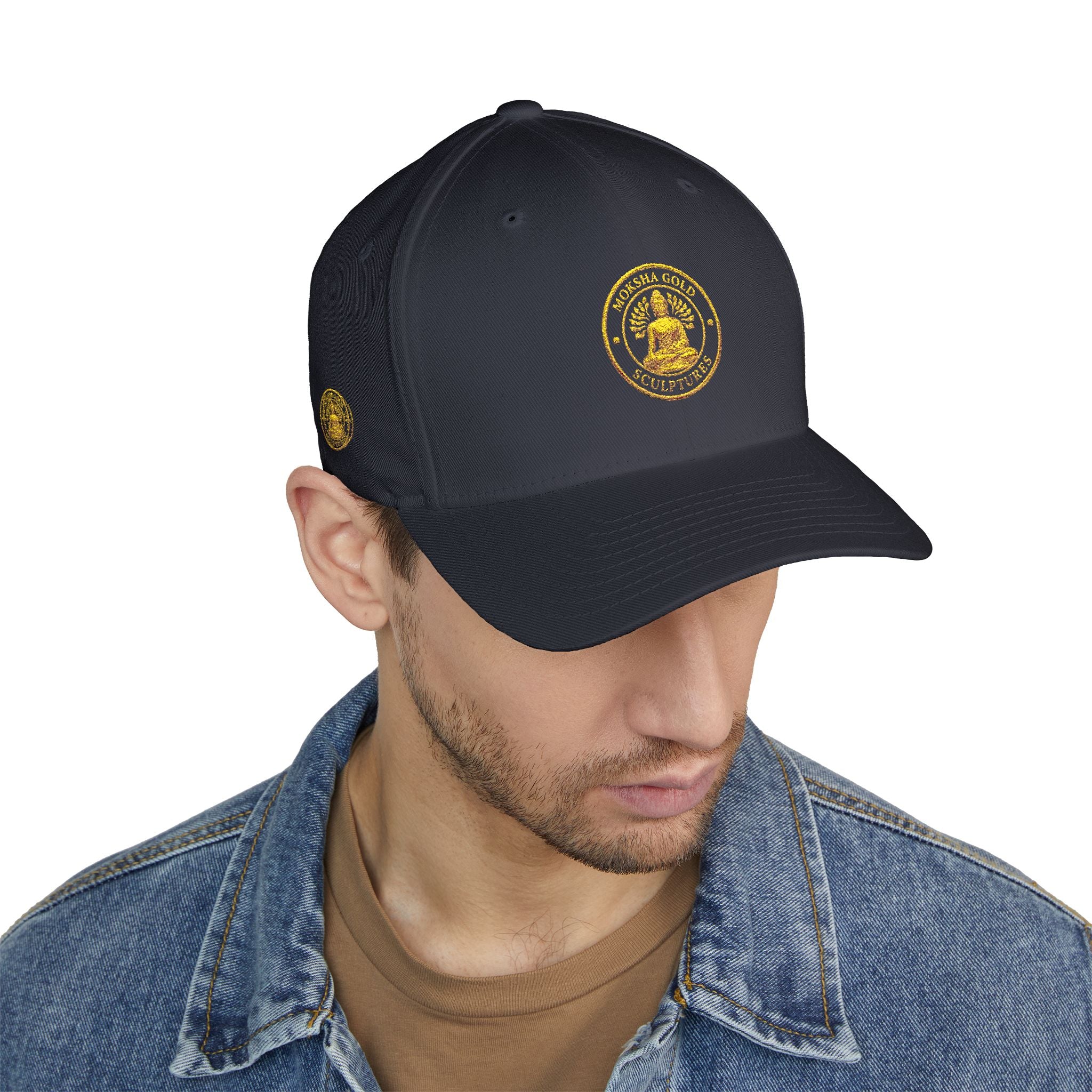 Embroidered Gold Buddha Seal Cap