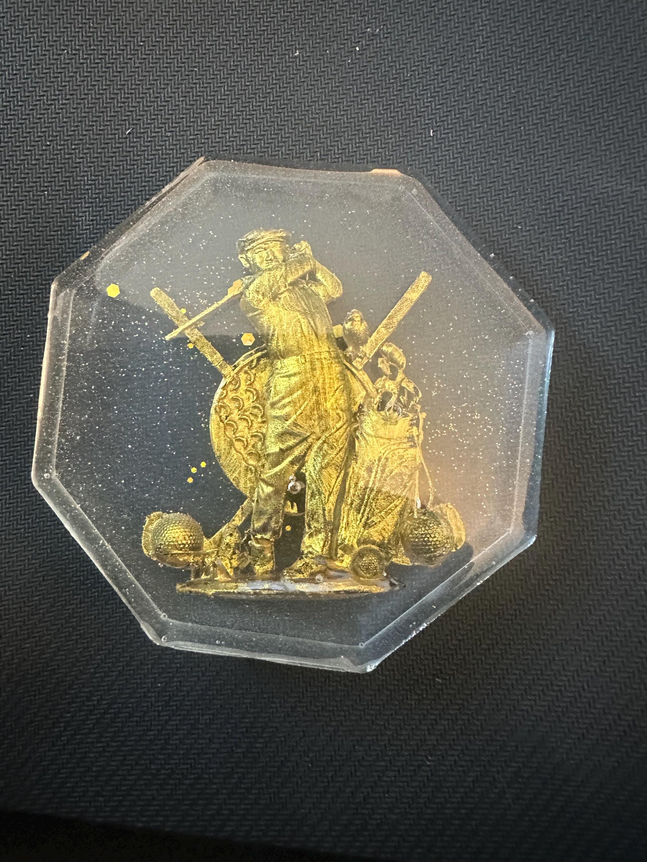 Golf trophy with golfer