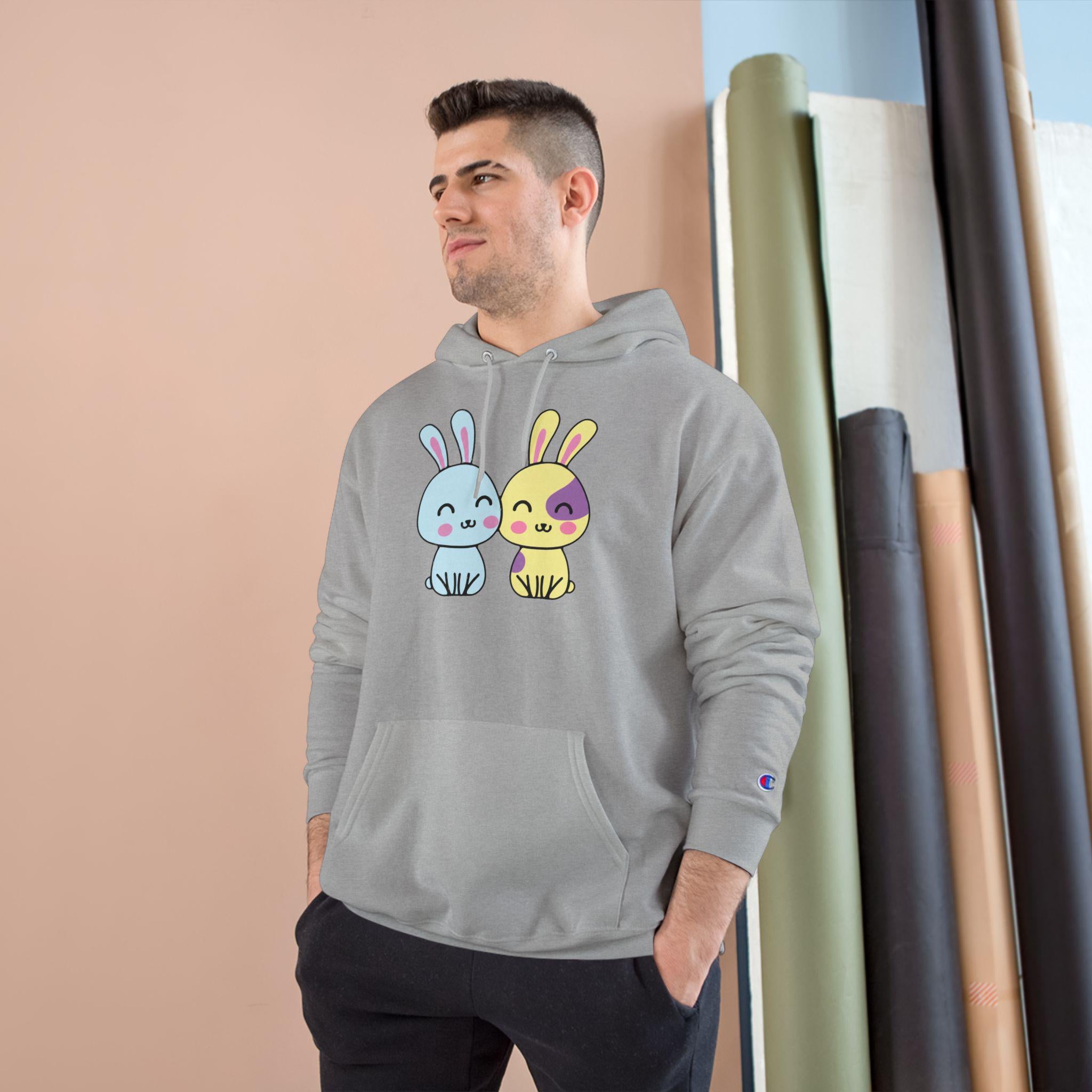 Kawaii Bunnies Hoodie, Matching Pastel Graphic Sweatshirt