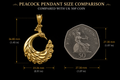 Peacock Pendant Necklace | 9K Gold, Sterling Silver 925 or Brass | Elegant Peacock Bird Charm | Art Deco Jewelry | Gift for Her