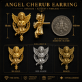 Angel Cherub Stud Earrings | 9K Gold, Sterling Silver or Brass | Handmade Angel Jewelry | Cherub Earrings | Artisan Religious Jewelry | Gift for Her