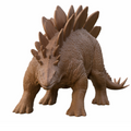 Stegosaurus Dinosaur Model brooch in smooth nylon and PLA by MokshaGoldSculptures, features plates and tail spikes.