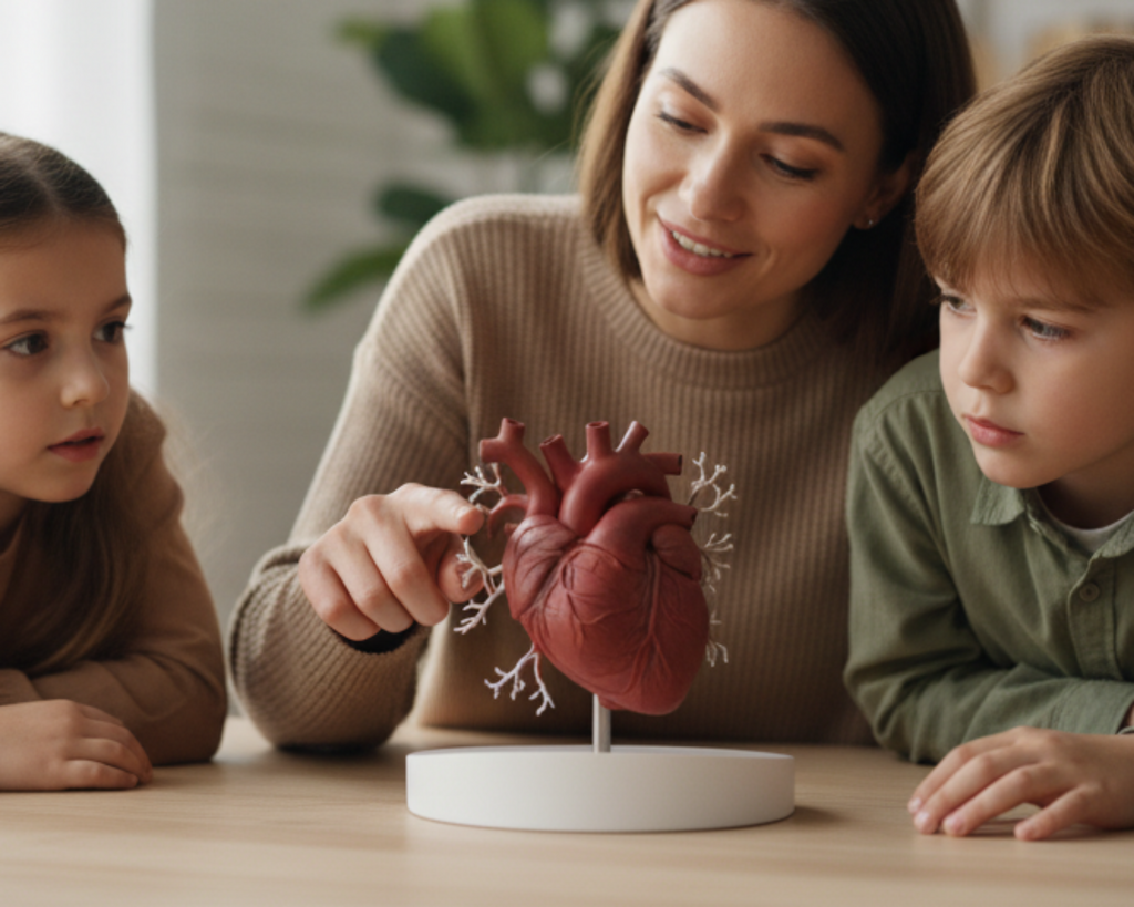 Anatomical Heart Model 250mm, Realistic Human Heart Sculpture, 3D Printed PLA, Medical Model, Anatomy Decor, Educational Gift