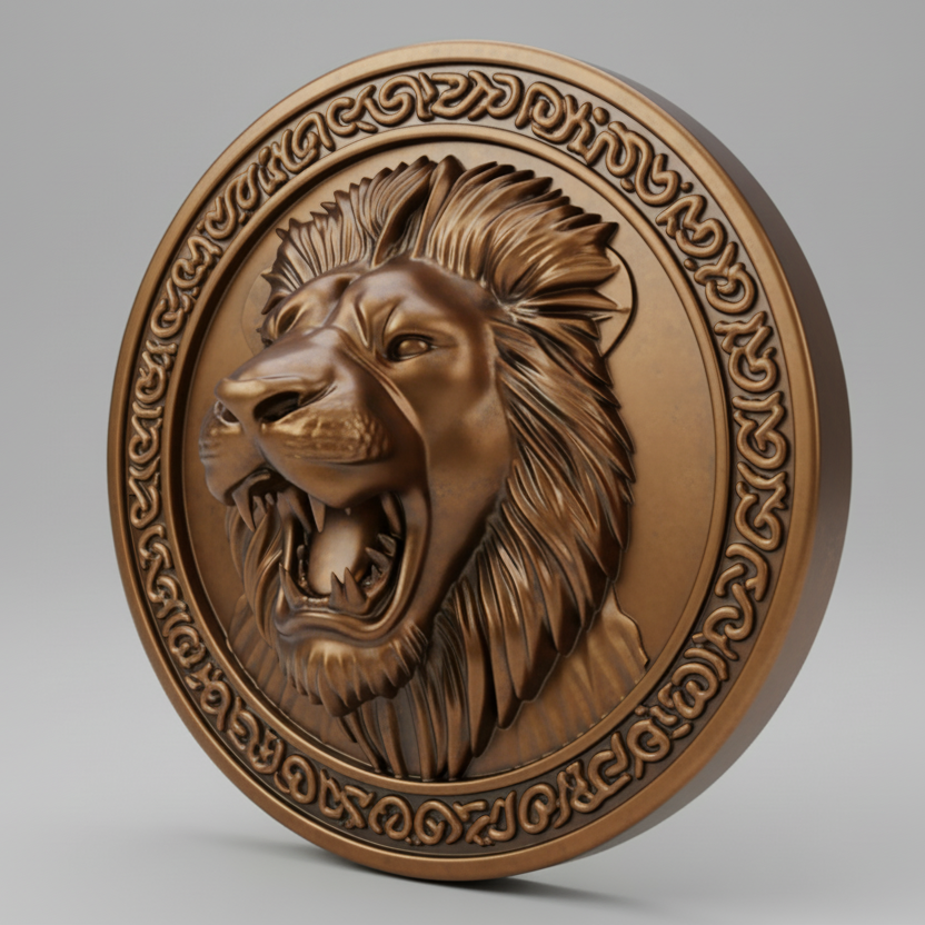 Roaring Lion Wall Art 250mm | 3D Printed Lion Head | PLA Wall Sculpture