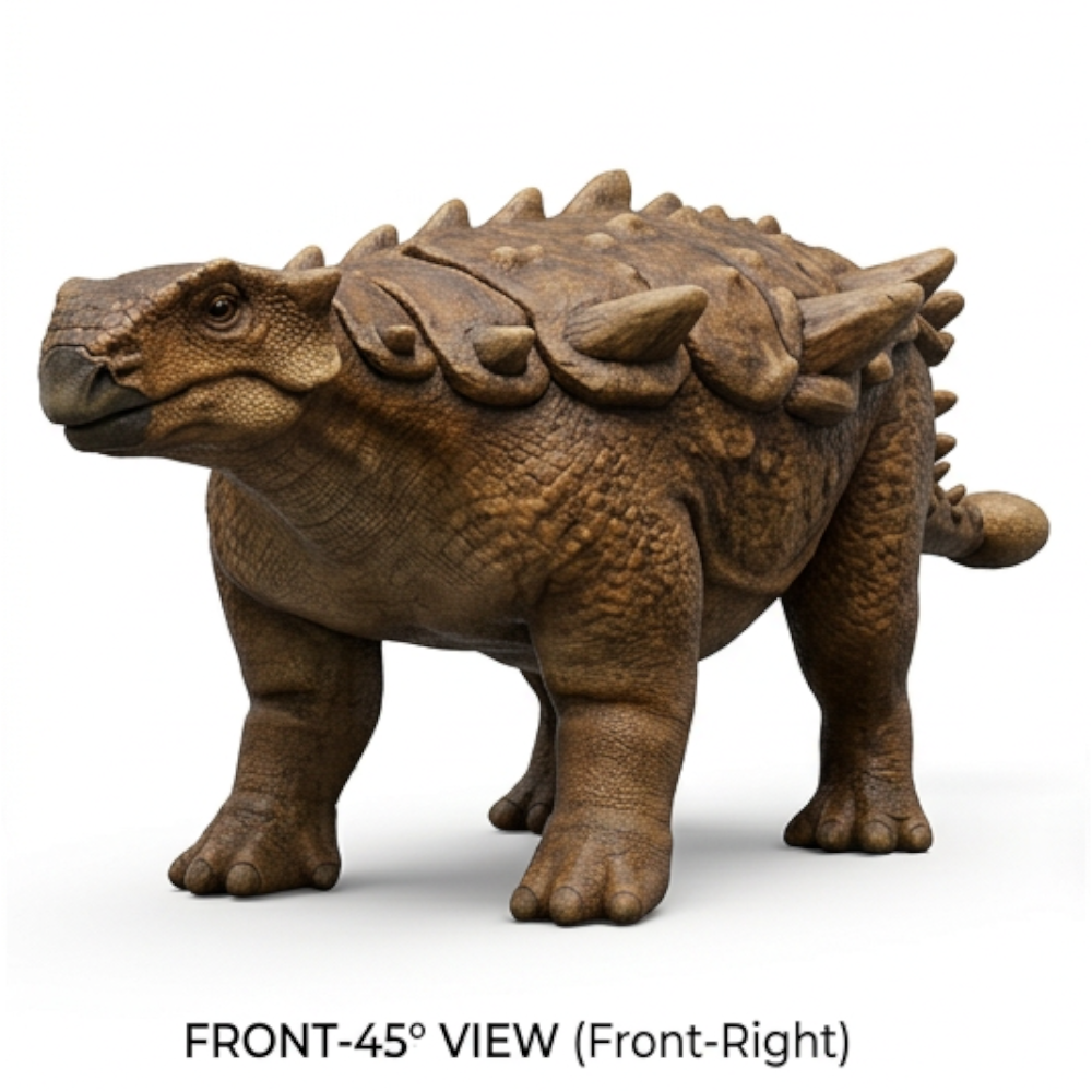 Large Ankylosaurus Model 250mm 3D Printed Dinosaur Figure Realistic Collectible Prehistoric Animal Desk Decor Gift