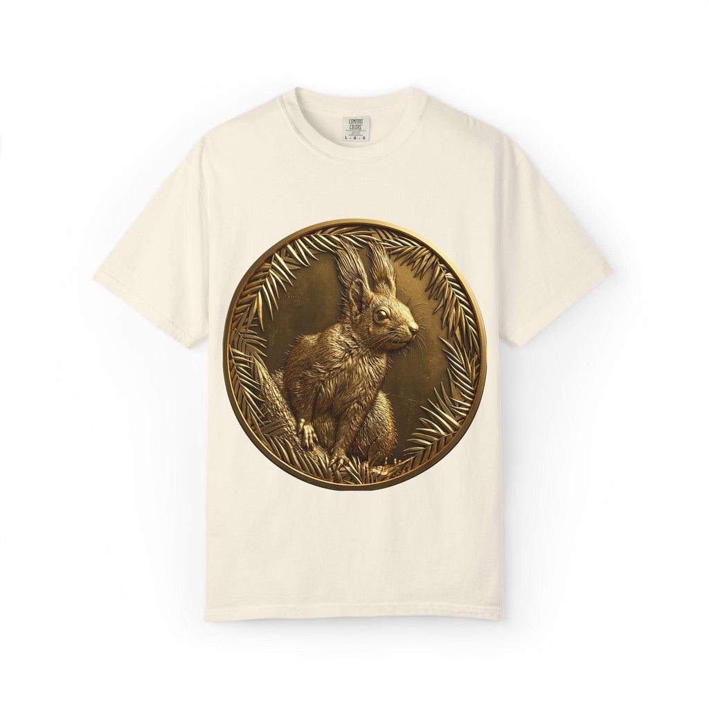 Golden Squirrel T-Shirt, 3D Wildlife Art Print, Nature Lover Apparel