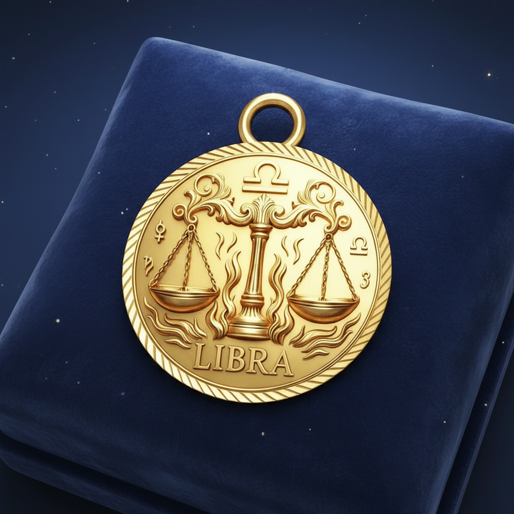 Libra Zodiac Necklace Pendant – Constellation Astrology Jewelry, 3D Printed Gold/Silver/Brass Pendant
