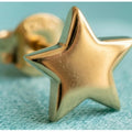 Star Stud Earrings Polished Silver Polished Brass Minimalist Unisex Jewelry 12mm