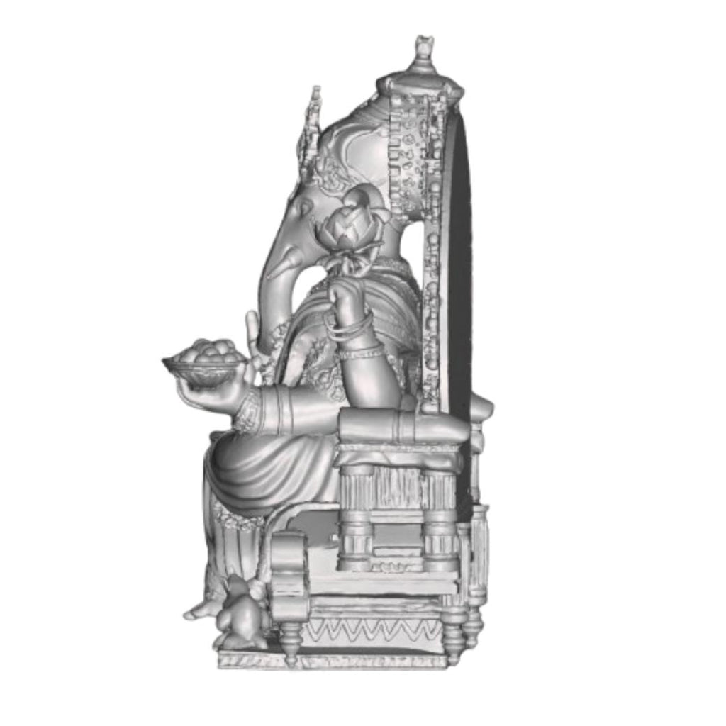Lord Ganesh Bronze Statue with Modak & Blessing Gesture – Intricately Carved Divine Sculpture