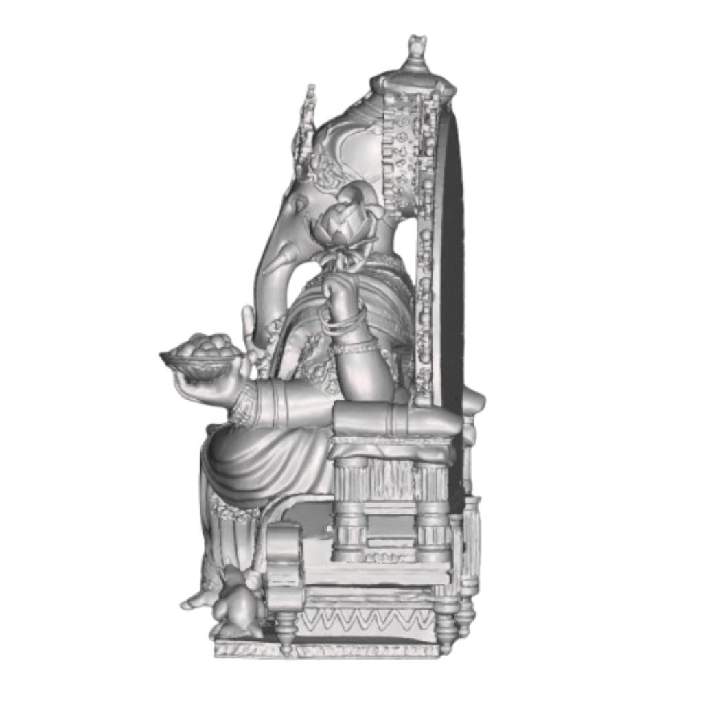 Lord Ganesh Bronze Statue with Modak & Blessing Gesture – Intricately Carved Divine Sculpture