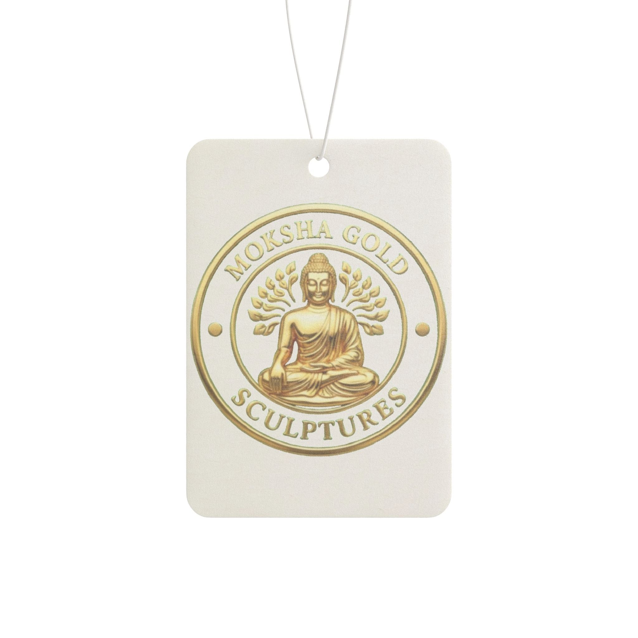 Buddha Logo Car Air Freshener — Gold Medallion Aromatic Ornament