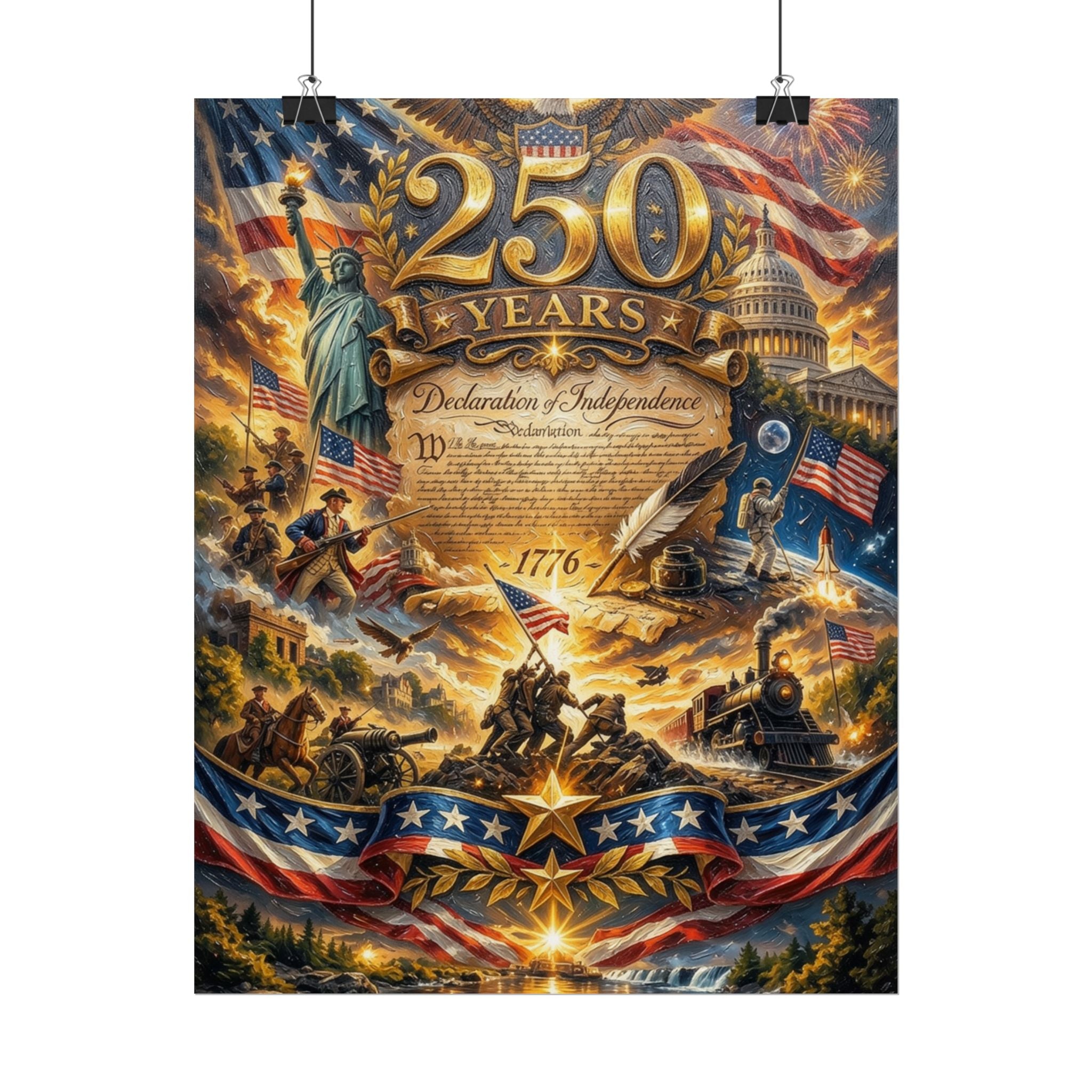 Patriotic 250 Years Declaration of Independence Poster