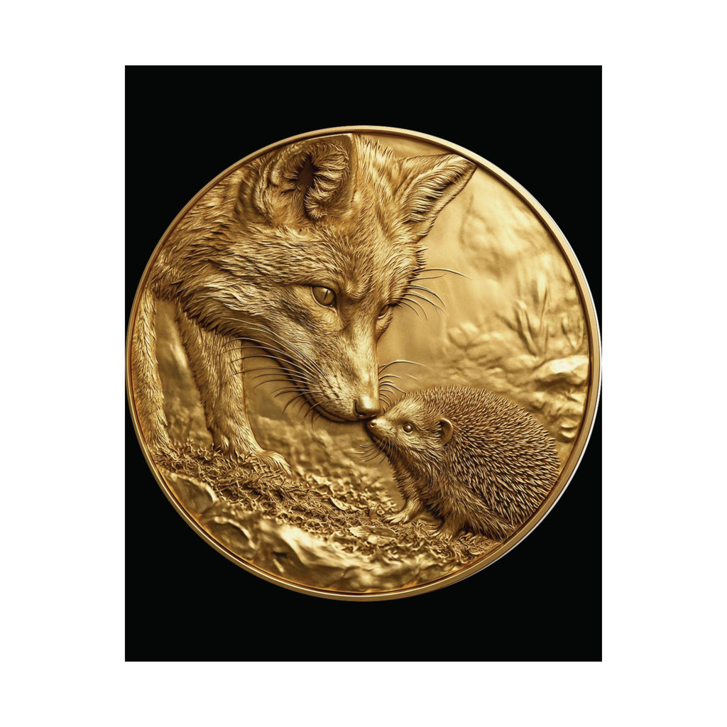 Gold Fox and Mole Print, Loving Wildlife Art