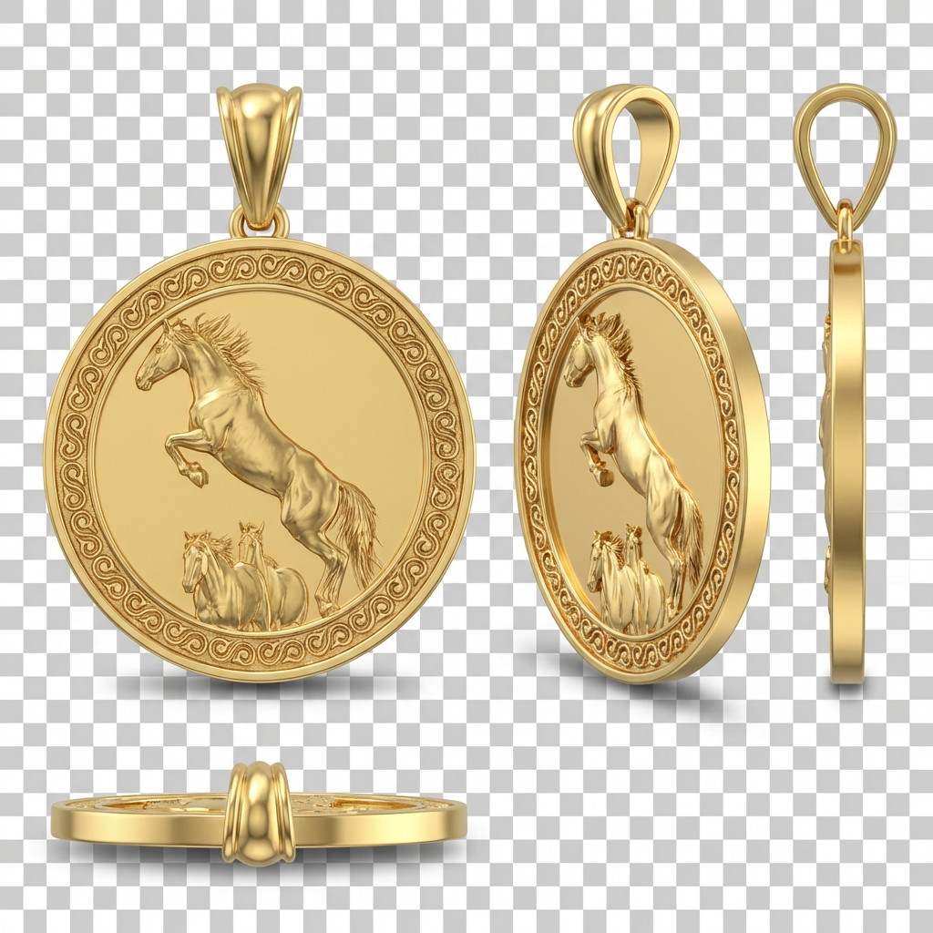 Bucking Mustang Horse Pendant Necklace in Gold or Sterling Silver – Wild Western Jewelry Symbolizing Freedom & Power