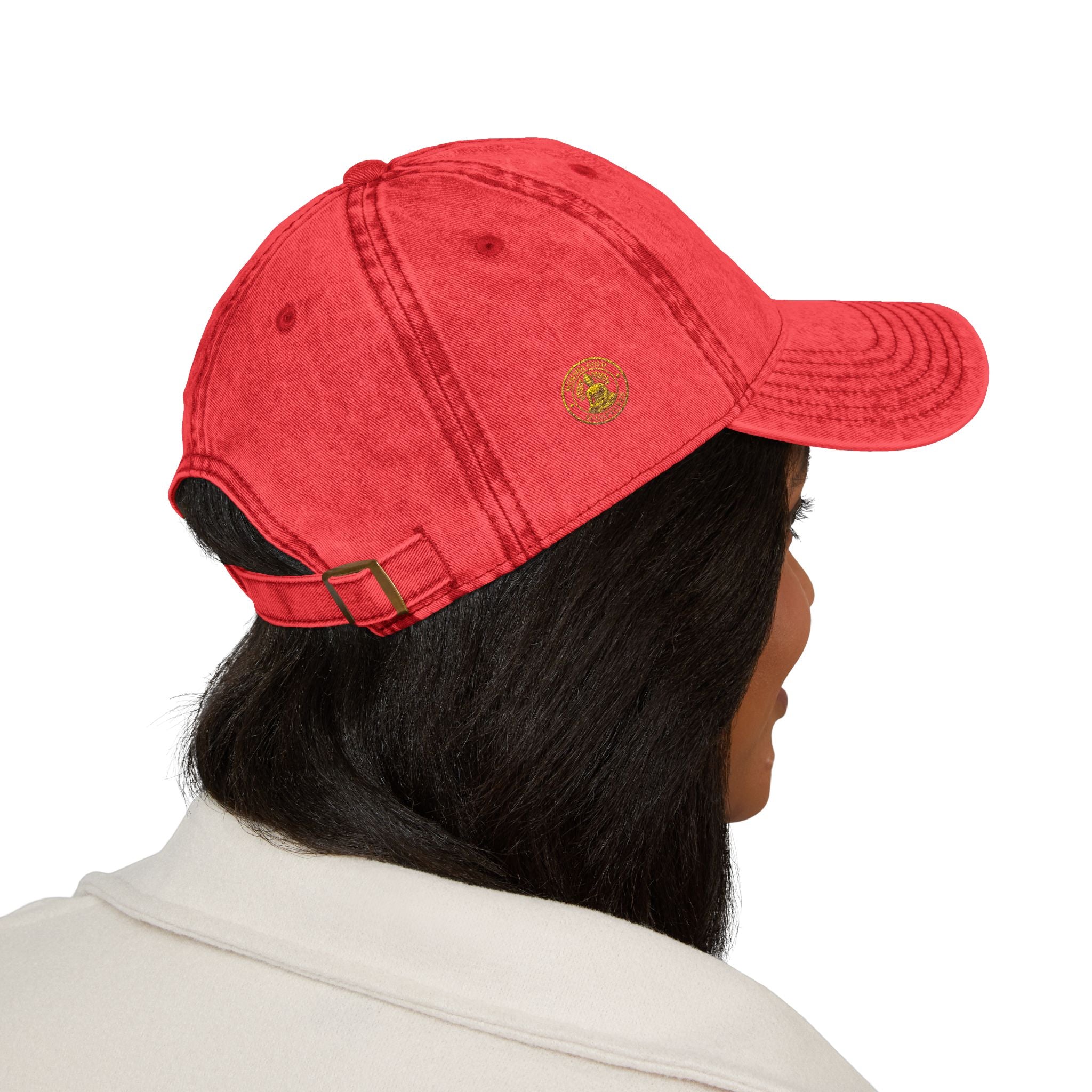Vintage Embroidered Cap – Gold Seal Logo Hat