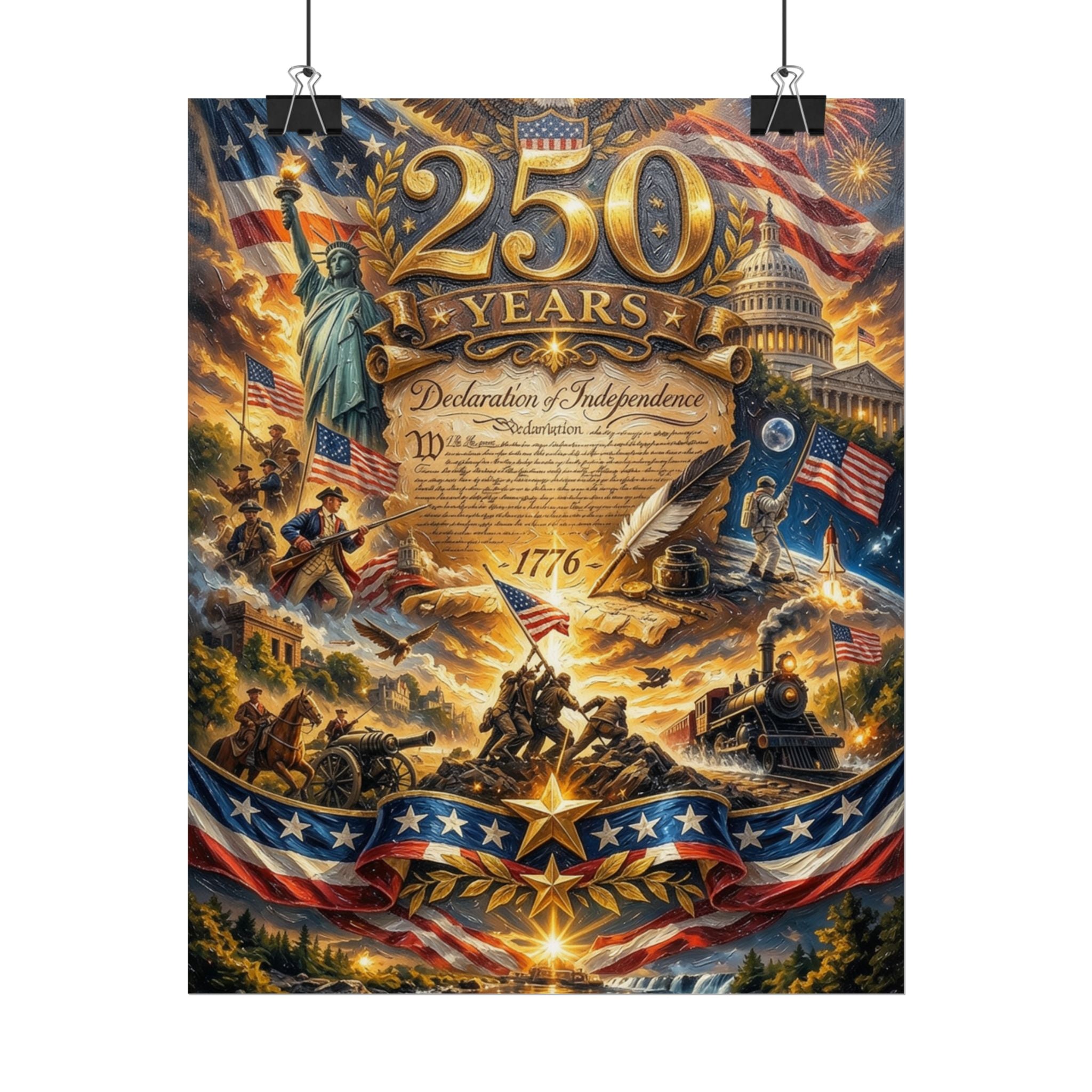 Patriotic 250 Years Declaration of Independence Poster