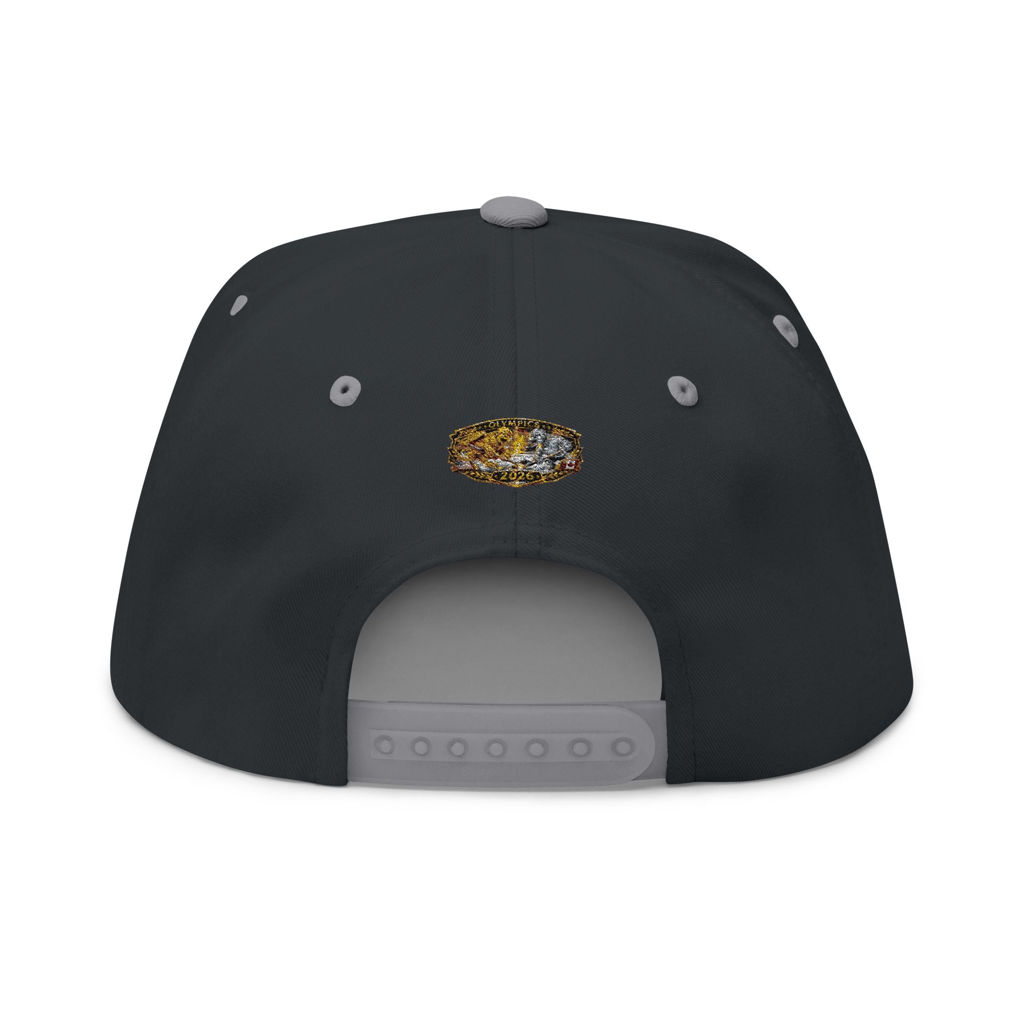 Embroidered 2020 Olympics Flat Bill Cap — Gold Laurel Athlete Patch