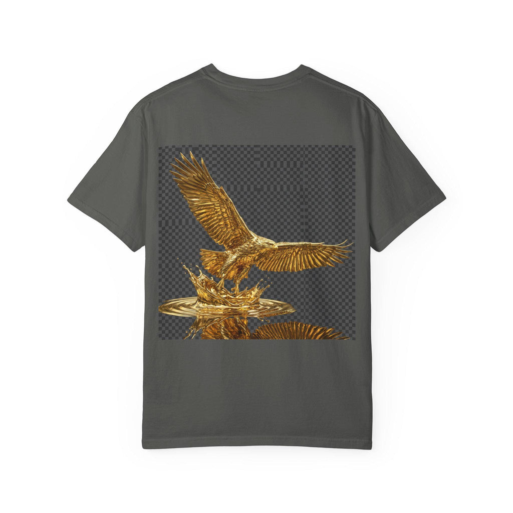 Bald Eagle with Splash  3D Gold Print Wildlife T-Shirt, Majestic American Predator Design