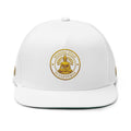Embroidered Golden Buddha Flat Bill Cap – Meditative Zen Snapback Hat