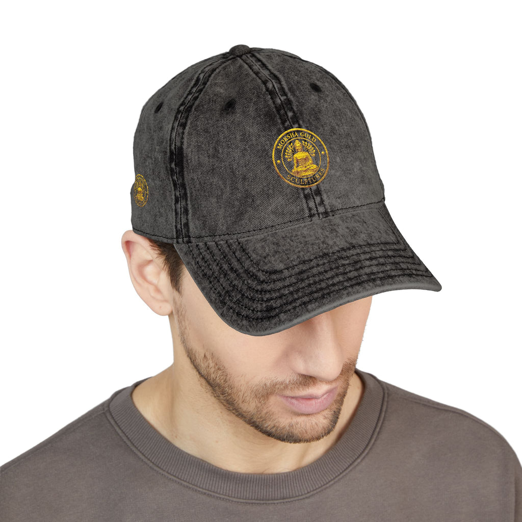 Vintage Embroidered Cap – Gold Seal Logo Hat