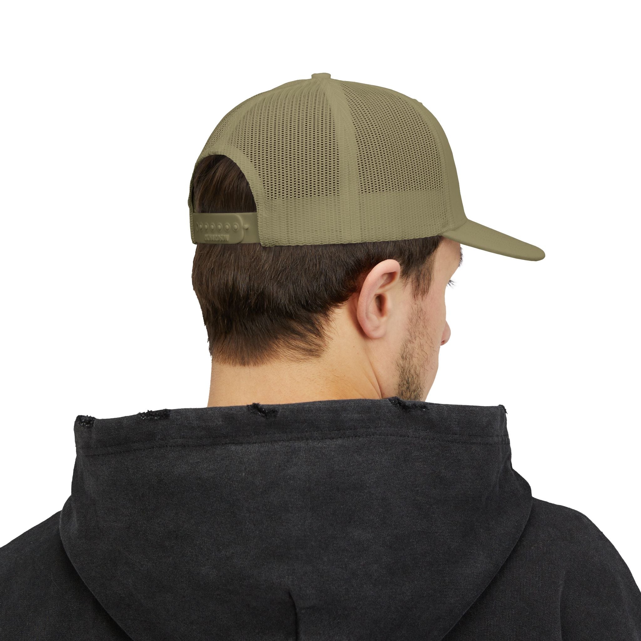 Embroidered Trucker Cap — Classic Gold Crest Snapback