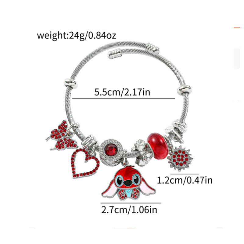 Stitch Character Bracelet - Disney Lilo & Stitch Titanium Steel Jewelry