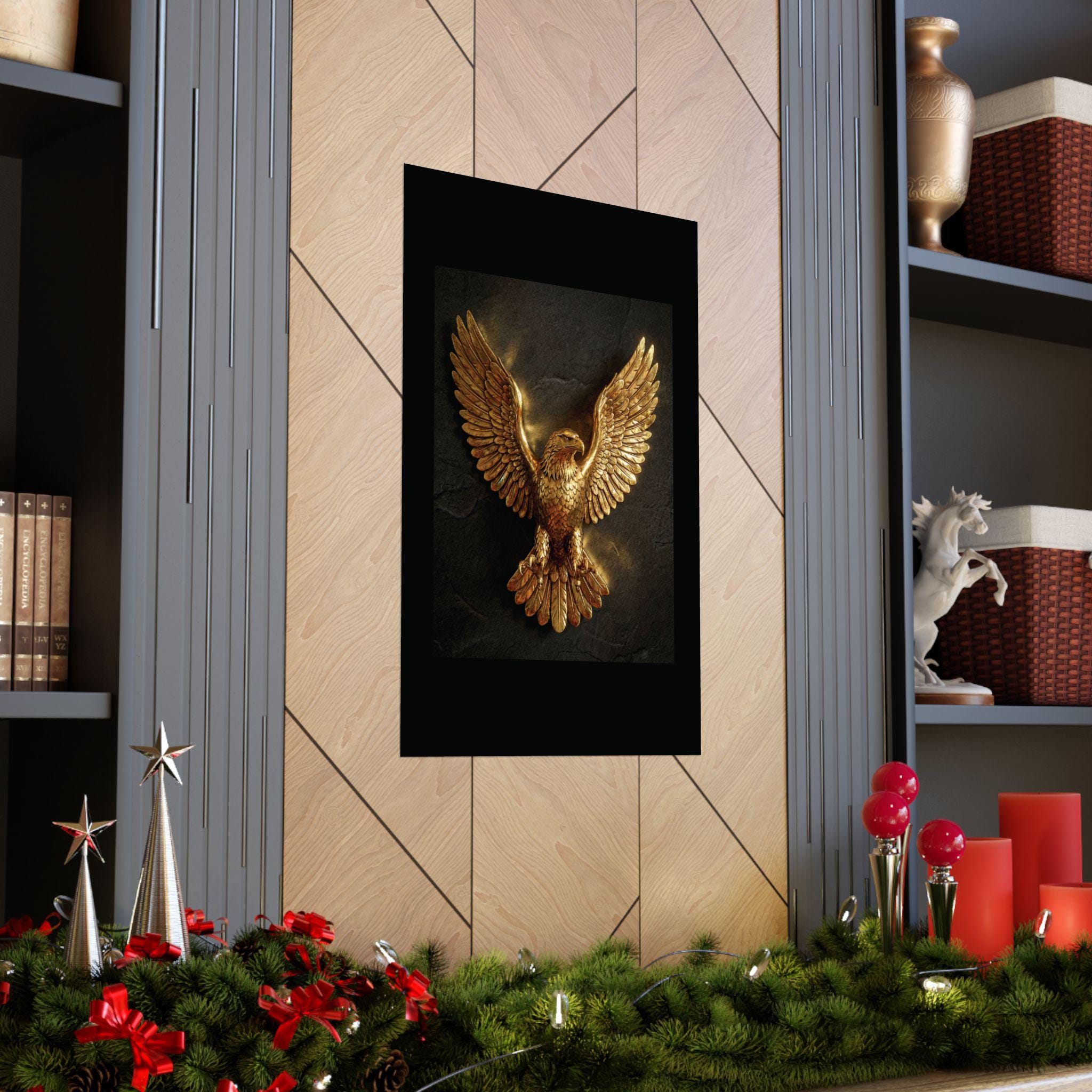 Gold Bald Eagle Wall Art | Majestic Wildlife Print