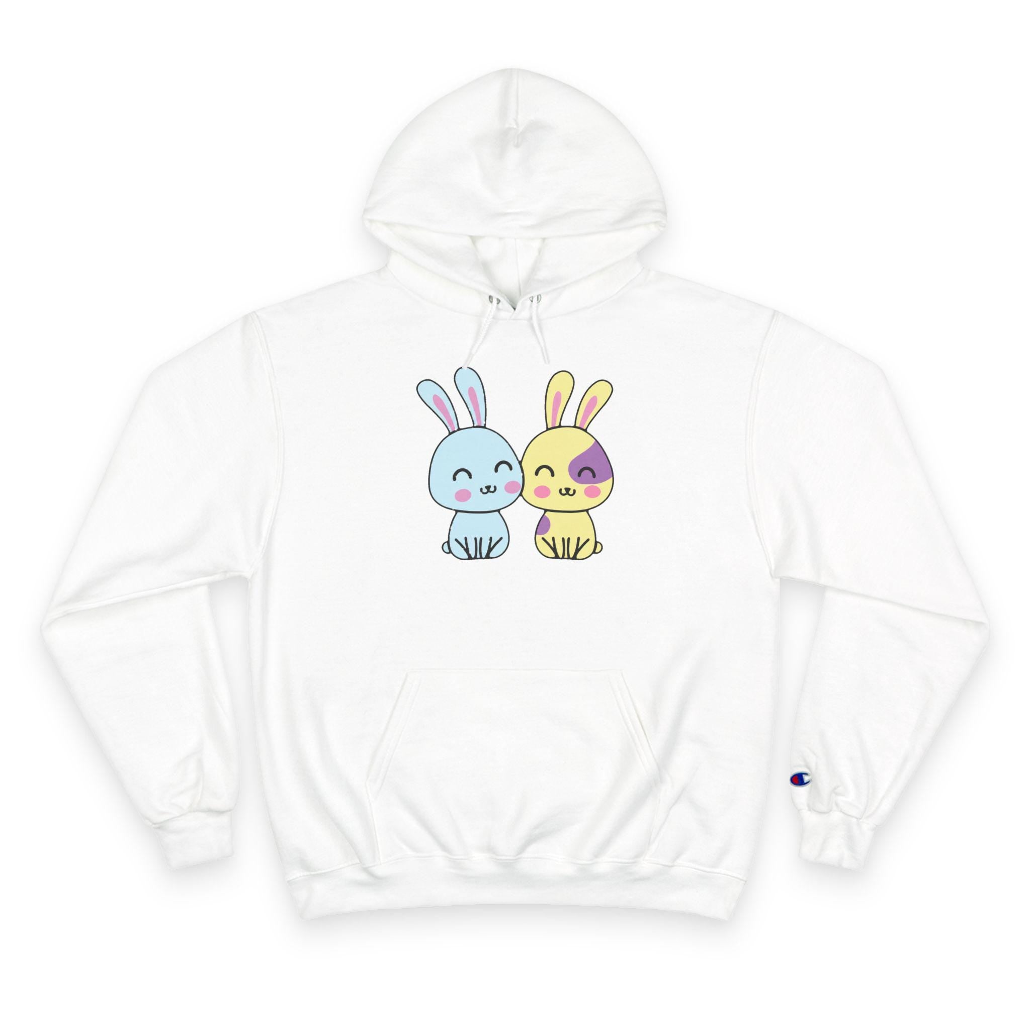 Kawaii Bunnies Hoodie, Matching Pastel Graphic Sweatshirt