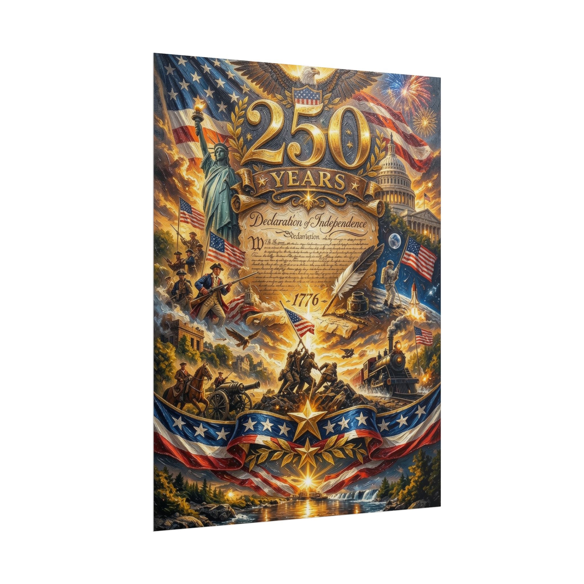 Patriotic 250 Years Declaration of Independence Poster