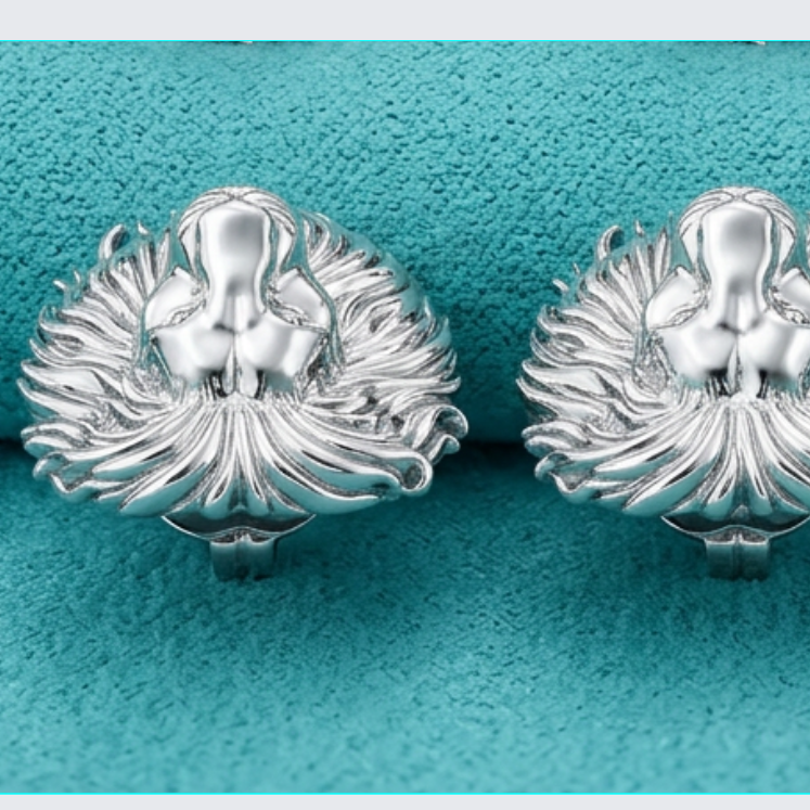 Lion Head Stud Earrings 15mm Polished Silver / Polished Brass Statement Animal Jewelry Unisex Handmade Stud Earrings