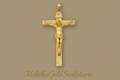 INRI Jesus Crucifix Pendant | Sterling Silver & Brass | Catholic Christian Jewelry | 25mm